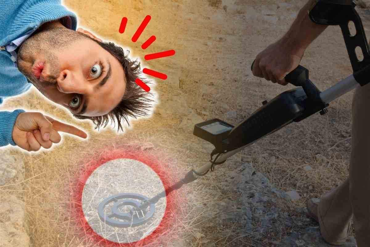 Uomo trova dell'oro con un metal detector