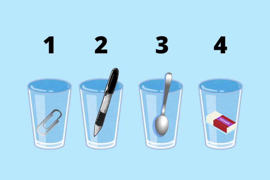 test d'intelligenza bicchiere più acqua