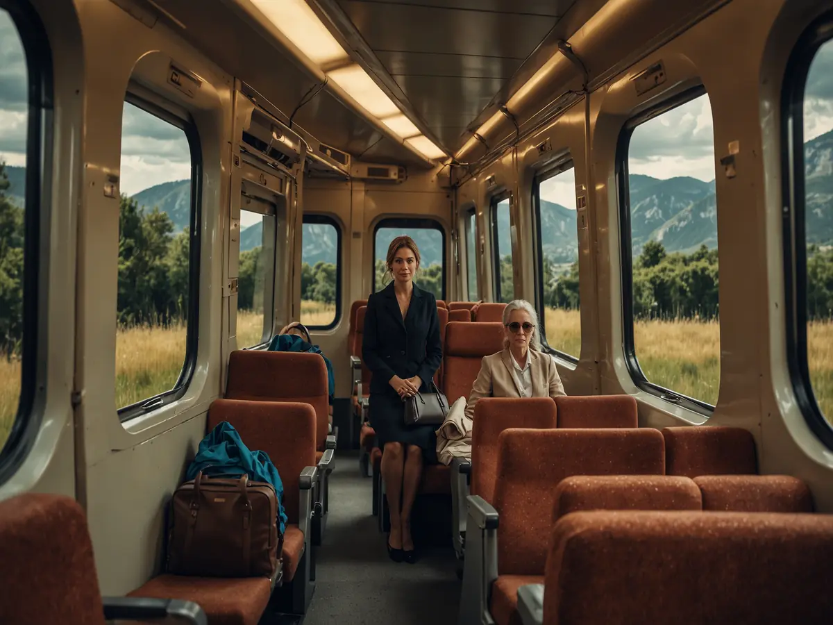 donna in treno